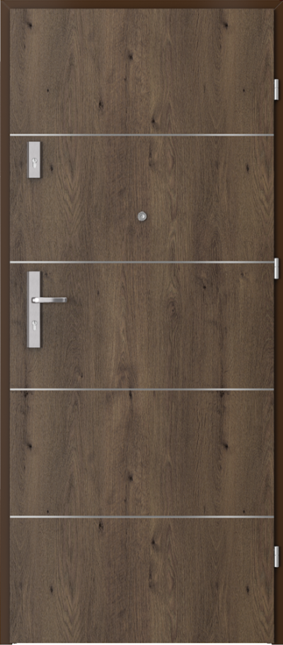 Uși de interior pentru intrare în apartament OPAL Plus inserții 6 Finisaj Portaperfect 3D **** Stejar Sudic