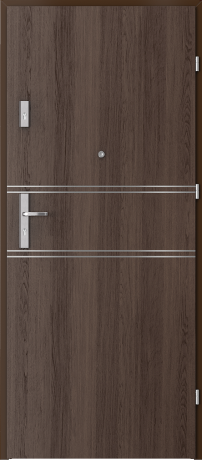 Uși de interior pentru intrare în apartament OPAL Plus inserții 4 Finisaj Portaperfect 3D **** Stejar Havana
