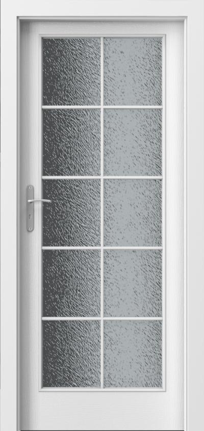 Interiérové dvere VIEDEŇ
 3/3 sklo s rámčekom Lak Standard *** Biela 
