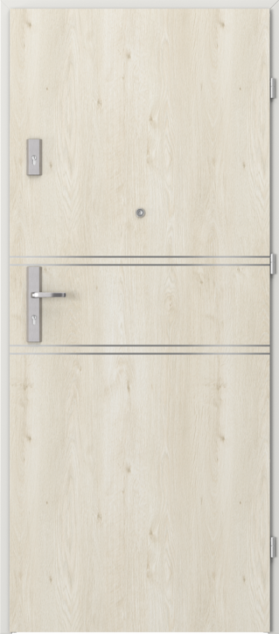 Uși de interior pentru intrare în apartament OPAL Plus inserții 4 Finisaj Portaperfect 3D **** Stejar Scandinav