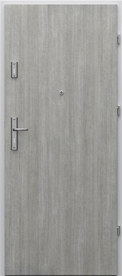 Uși de interior pentru intrare în apartament OPAL Plus plană  - dispunere verticală a furnirului Portalamino**** Stejar Argintiu