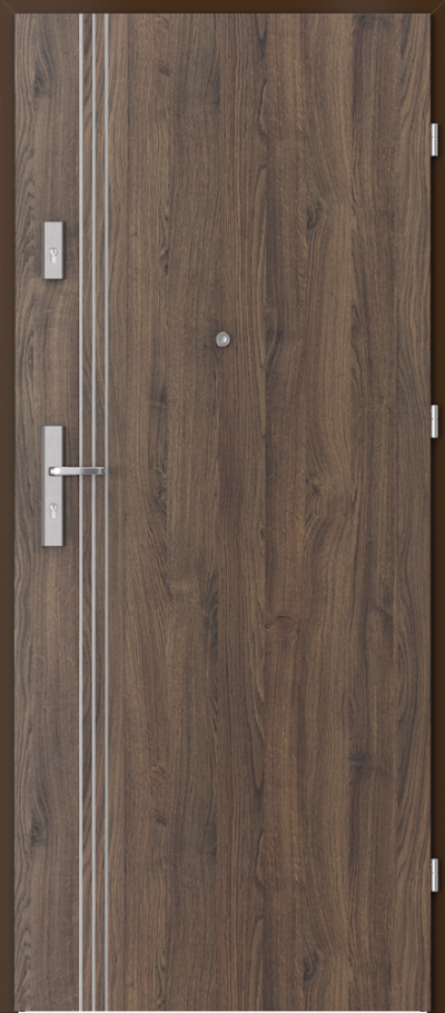 Uși de interior pentru intrare în apartament OPAL Plus inserții 3 Finisaj Portasynchro 3D *** Stejar roșu
