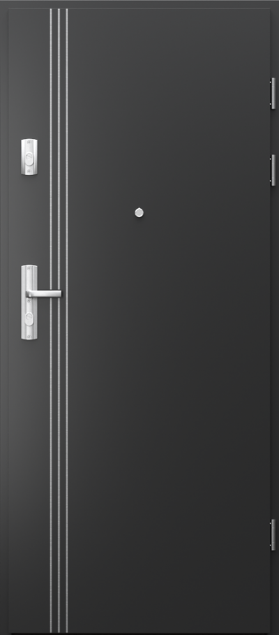 Uși de interior pentru intrare în apartament GRANIT inserții 3 Laminate CPL HQ 0,7 Negru