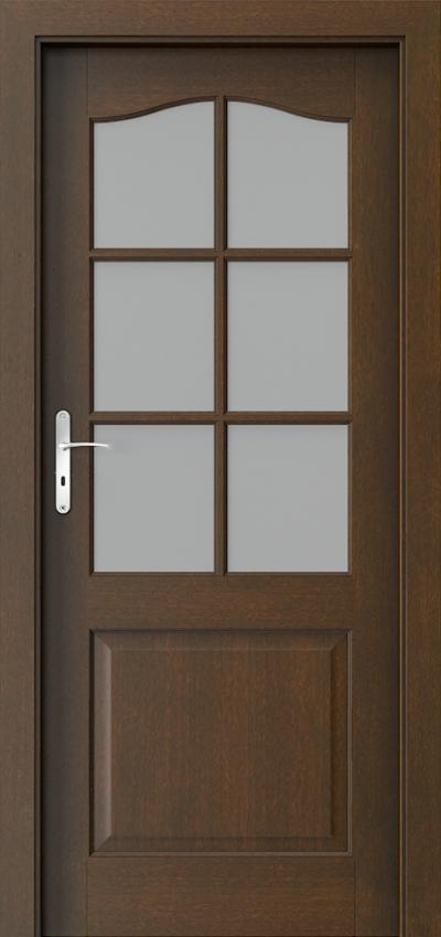 Interiérové dvere MADRYT
 2/3 sklo s rámčekom Prírodná dýha Satin **** Mocca
