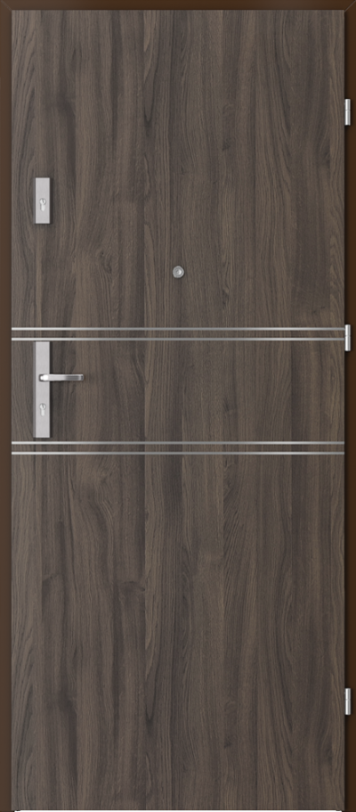 Uși de interior pentru intrare în apartament OPAL Plus inserții 4 Finisaj Portasynchro 3D *** Stejar închis