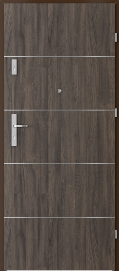 Uși de interior pentru intrare în apartament OPAL Plus inserții 6 Finisaj Portasynchro 3D *** Stejar închis